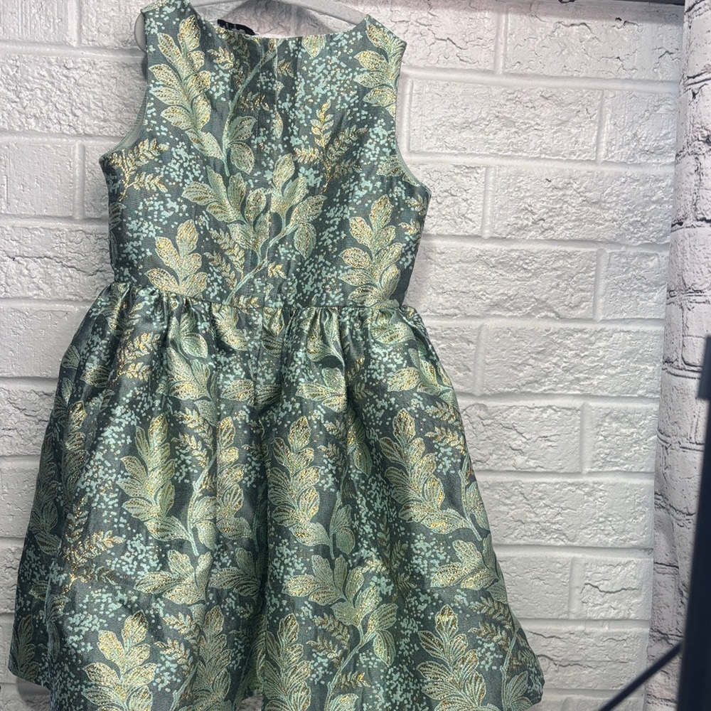 Chasing Fireflies Green and Gold Floral Dress - Picture 3 of 10